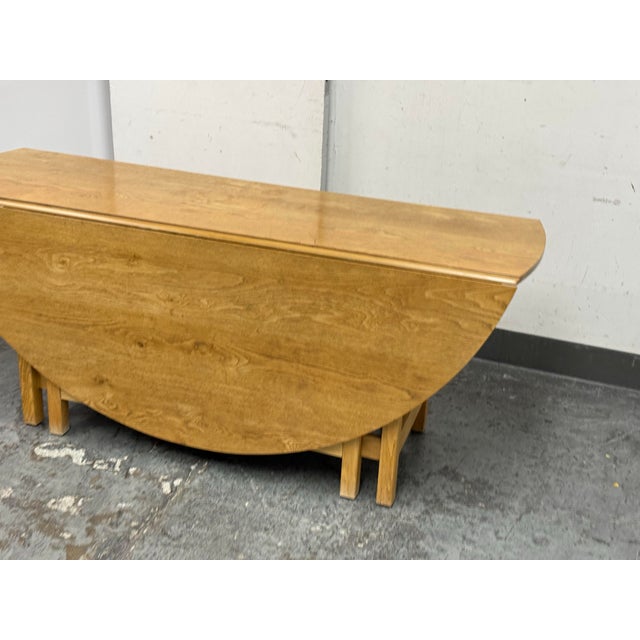 72 Inch Vintage Oak Wood Drop Leaf Console to Dining Table For Sale In San Francisco - Image 6 of 12