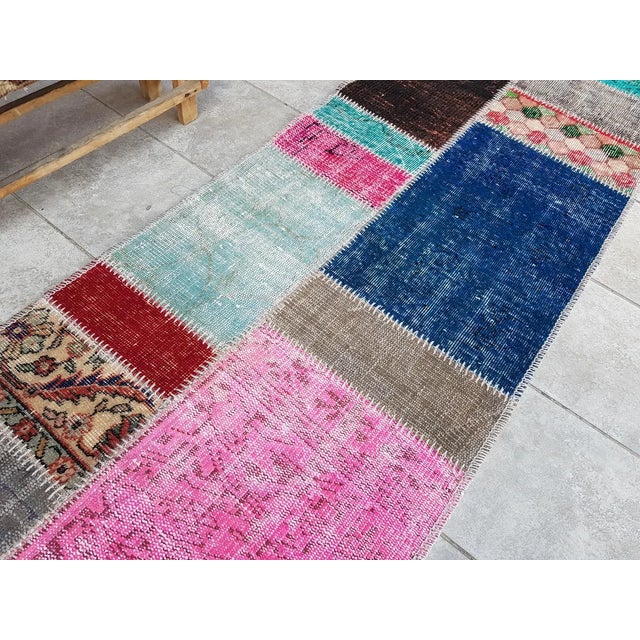 Turkish 1960s Multicolour Handmade Wool Runner For Sale - Image 3 of 10