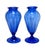 an elegant and antique pair of hand-blown Murano trumpet or amphora vases having a defined rolled lip above a tapering...