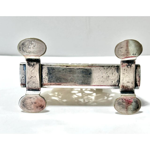 Metal 1950s English Silverplate Pierced Napkin Holder For Sale - Image 7 of 10