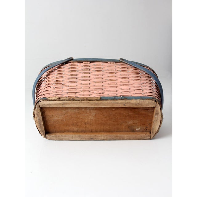 Antique American Splint Weave Gathering Basket For Sale - Image 14 of 15