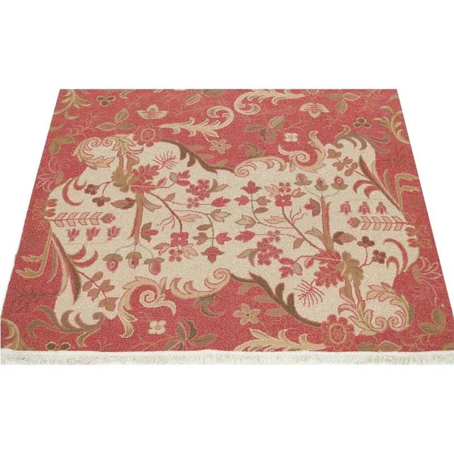 Chinese Handwoven Flatweave Chinese Area Rug 4'0"×6'0" For Sale - Image 3 of 10
