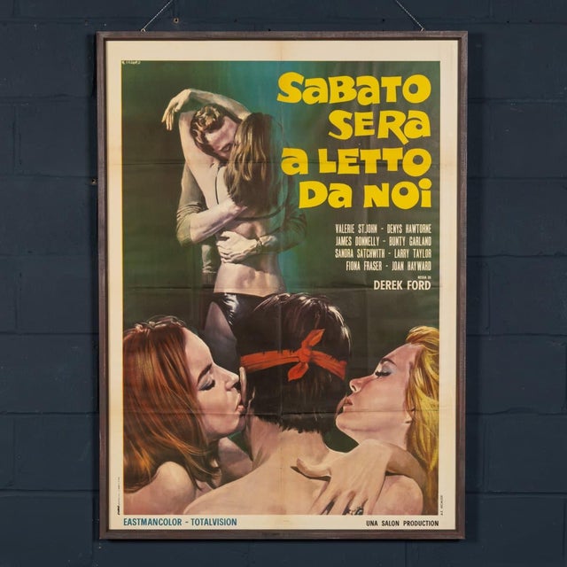 An original italian film poster for sabato sera a letto da noi ("saturday night in our bed"), issued in 1979 for the...