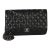 Black Quilted Lambskin Jumbo Double Flap Bag For Sale