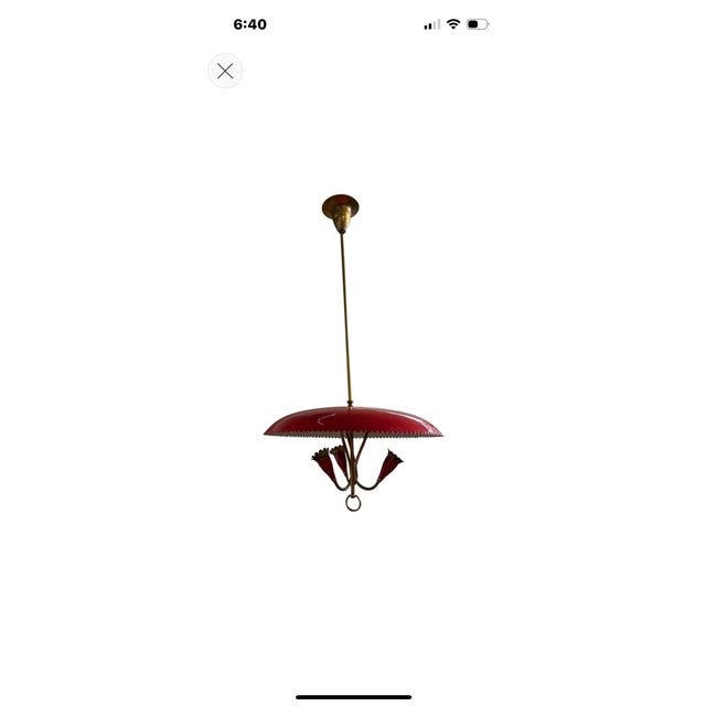 Italian Modern Enamel and Brass Pendant For Sale - Image 14 of 14