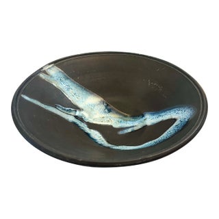Black Abstract Studio Pottery Bowl For Sale