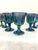 Beautiful set of seven carnival glass wine goblets in Indiana Glass Company's "Blue Harvest" pattern. Iridescent blue...