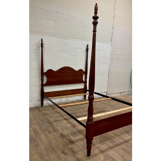 Vintage Statton Trutype Americana Full Size Chippendale Low Poster Bed For Sale In Kansas City - Image 6 of 11