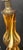 Beautiful handblown pair of 2 Murano amber swirls color and large white swirl table lamps, standing on a brass base.