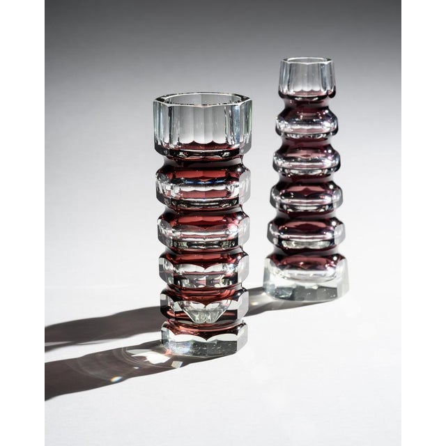 Ruby Red Block Vases from Ilm-Kristall, East Germany, 1970s, Set of 2 For Sale - Image 4 of 18