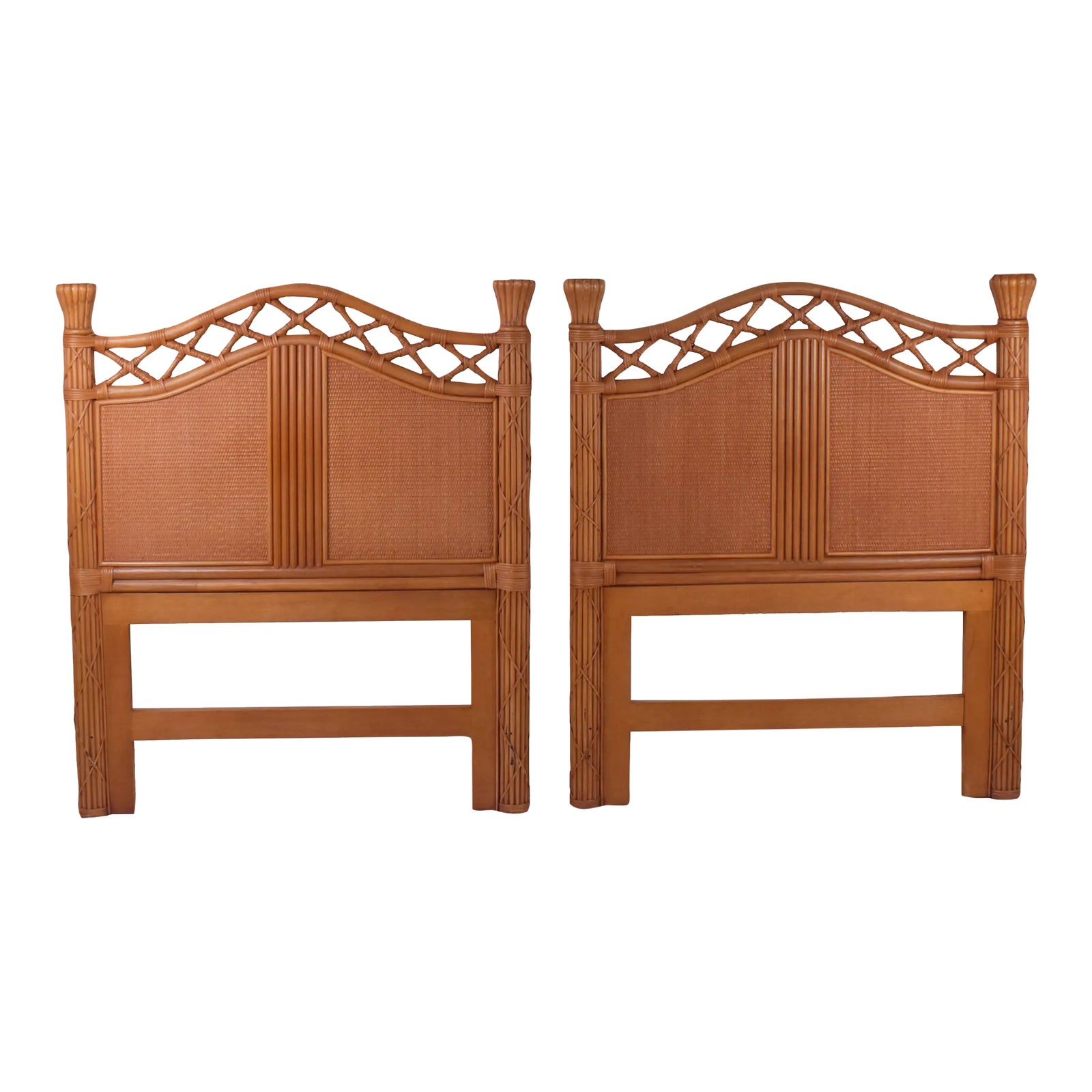 1980s Faux Tortoise Ficks Reed Twin Headboards - a Pair | Chairish
