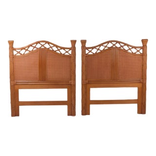 1980s Faux Tortoise Ficks Reed Twin Headboards - a Pair For Sale