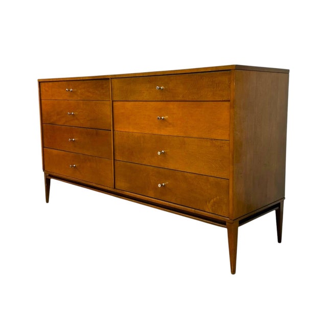 Paul McCobb Paul McCobb Planner Group 8-Drawer Dresser for Winchendon Furniture – Mid-Century Modern Solid Maple Lowboy Credenza . For Sale - Image 4 of 8
