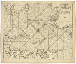 Antique English Seachart of Bali, 1711