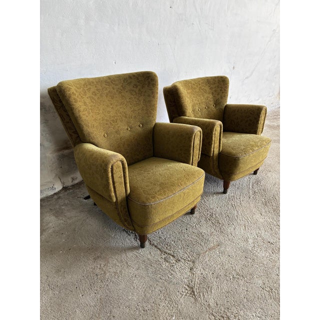 Forest Green Vintage Lounge Chairs, 1930s, Set of 2 For Sale - Image 8 of 18