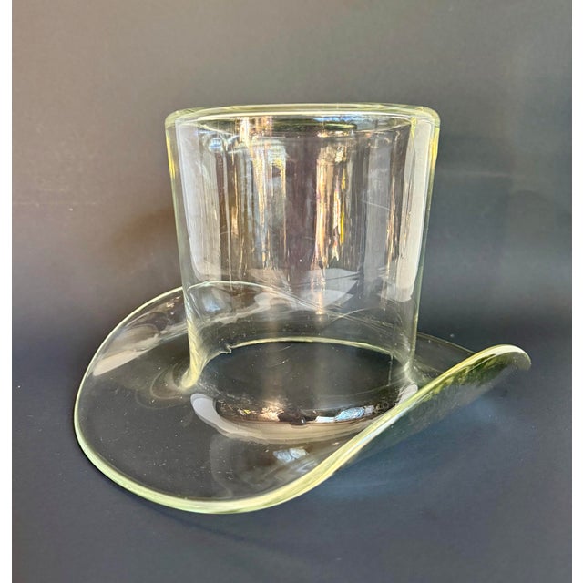 Vintage Sculptural Glass Top Hat Ice Bucket / Wine Chiller Barware For Sale - Image 9 of 10