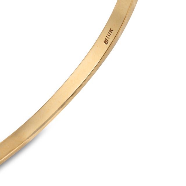 Vintage Diamond Ruby Emerald Sapphire 14k Yellow Gold Bangle For Sale In Los Angeles - Image 6 of 8