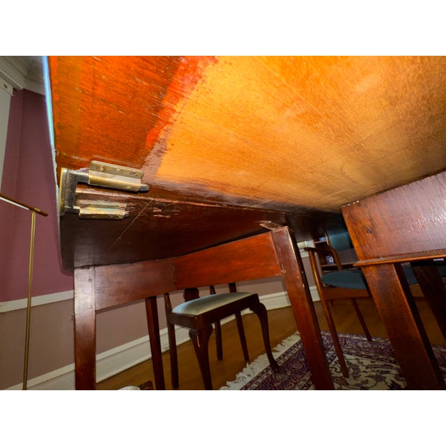 American Antique Solid Wood Dining Table – Seats 10–12 | Custom 48” Leaf For Sale - Image 3 of 15