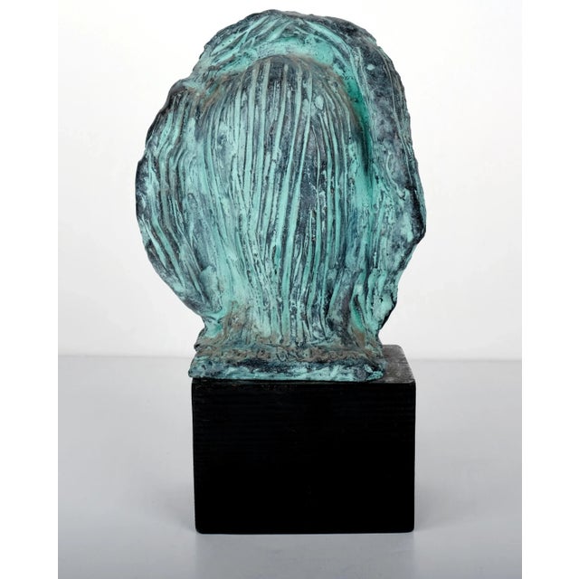 Green Tibor Jankay "Irenke" Mid-Century Modern Ceramic Sculpture on Wood Base For Sale - Image 8 of 12