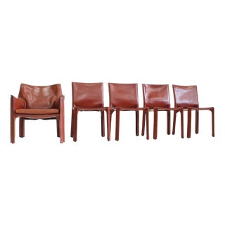 CAB 412 and 414 Dining Chairs by Mario Bellini for Cassina, Set of 5 For Sale