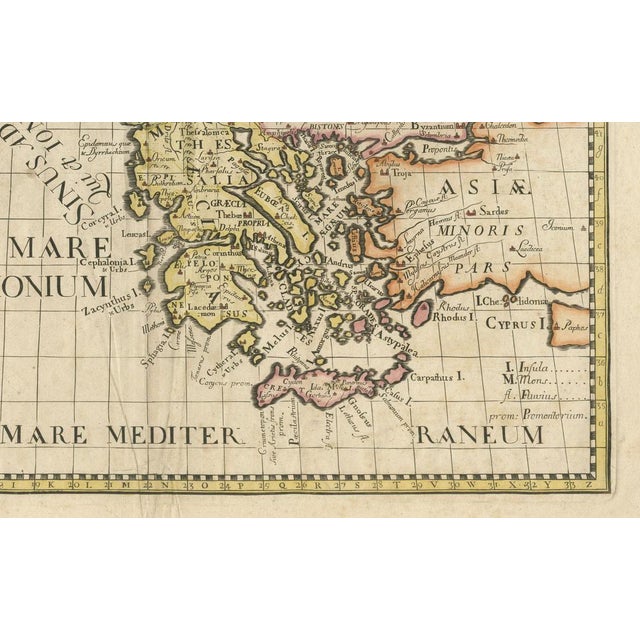 Detailed Ancient Greece Map with Ornate Cartouche by Edward Wells, 1710 For Sale - Image 6 of 16
