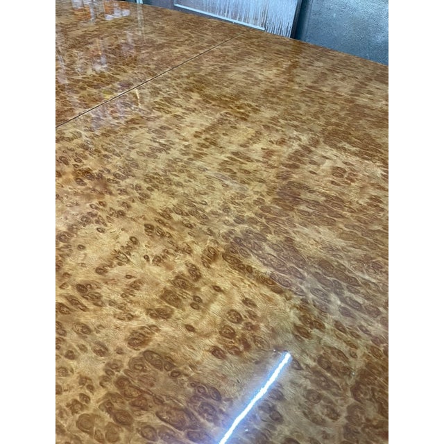 Exceptional Exotic Burl Wood Race Track Oval Dining or Conference Table For Sale - Image 13 of 16