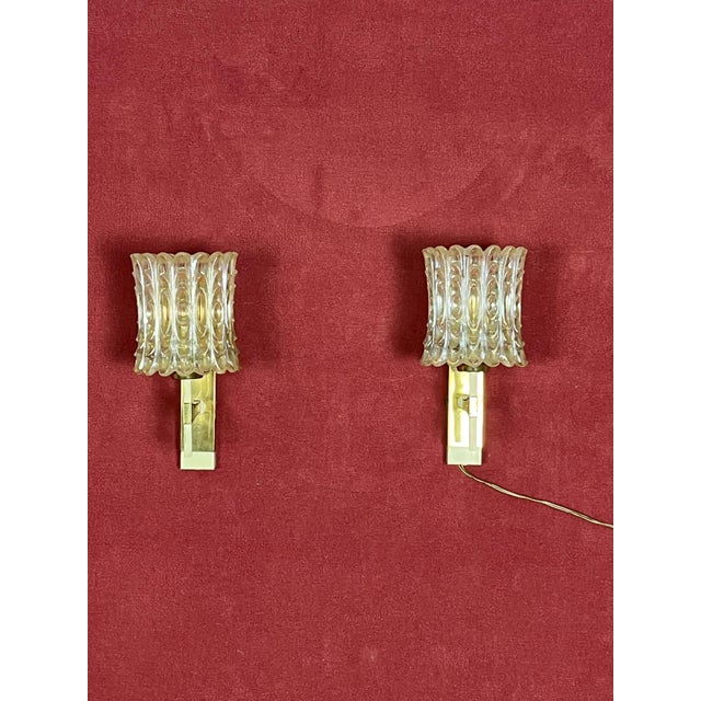 1950s Mid-Century Italian Murano Glass Wall Lamps, 1950s, Set of 2 For Sale - Image 5 of 10