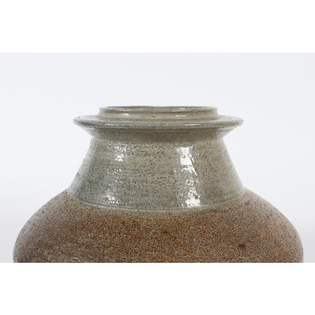 1970s Large Danish Wide Vase with Greyish-Brown Glaze by Nils Kähler for Hak Kähler, 1970s For Sale - Image 5 of 9