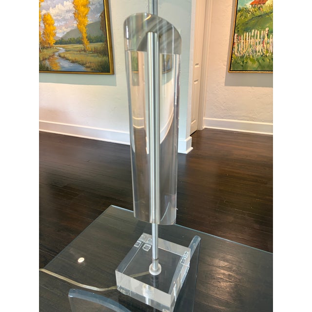 1980s Van Teal Lucite Lamp Signed For Sale - Image 9 of 10