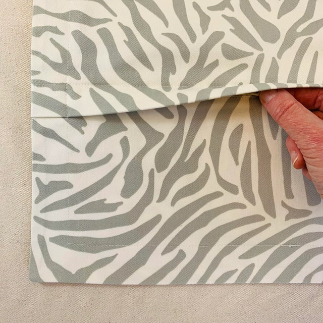 Designer Vicki Payne Free Spirit Gray Ivory Zebra African Safari Animal Print Pillows- 3 Pc Set For Sale - Image 4 of 6