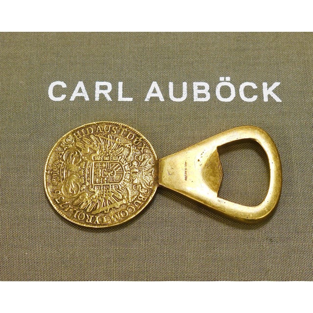 Gold Maria Theresia Coin Bottle Opener in Brass attributed to Carl Auböck, Austria, 1950s For Sale - Image 8 of 14