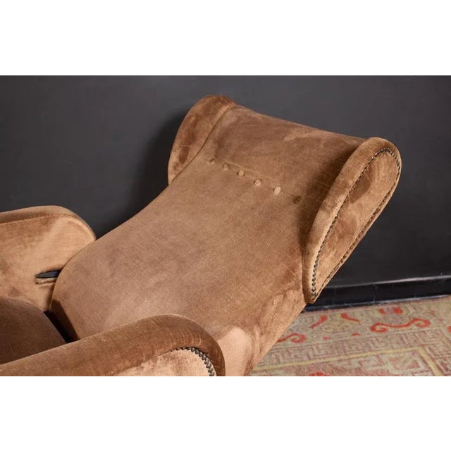 Gold Mid-Century Italian Reclinable Lounge Chair, 1950 For Sale - Image 8 of 9