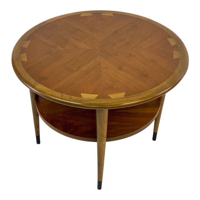 MidCentury Modern Lane Acclaim Round Dovetail Inlay Side Table Chairish