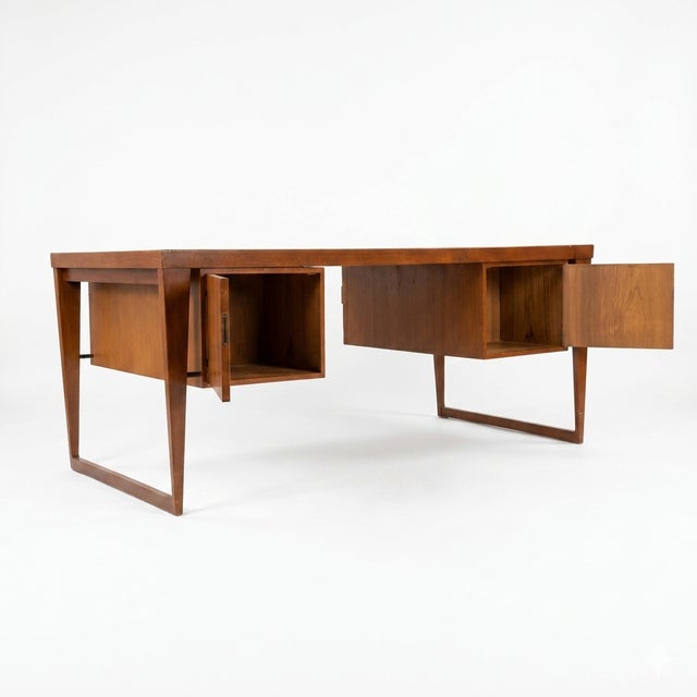 Attributed to Kai Kristiansen Teak Desk Mid Century Modern Danish C. 1960s For Sale - Image 9 of 16