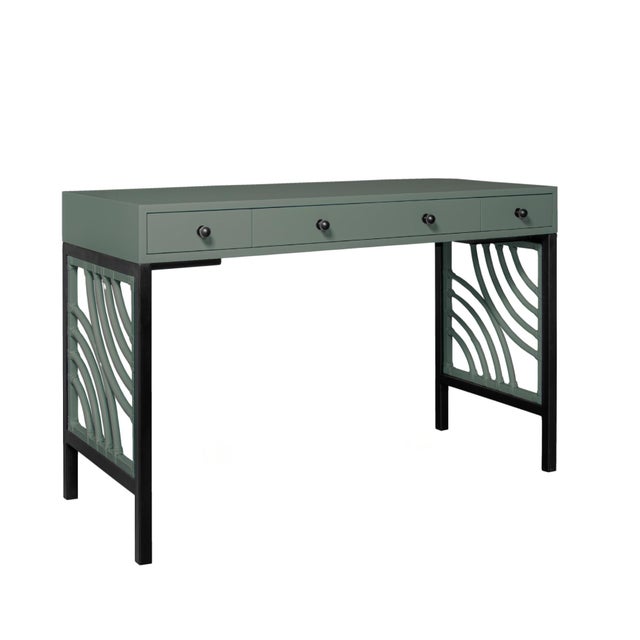 Swirl Writing Desk - Evergreen For Sale - Image 9 of 9