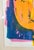 1960s Mid Century Modern Art Print Figure Abstract Portrait Sign Signed Blue Pink For Sale - Image 9 of 13