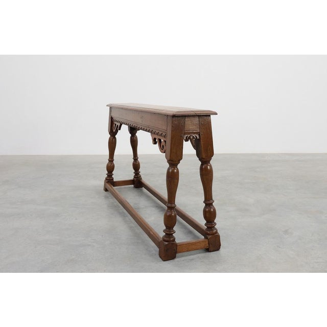 Antique Jacobean Carved Oak Bench, 1600s For Sale - Image 9 of 13