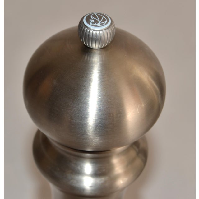 Large Peugeot Paris Stainless Steel Bistro Pepper and Salt Mill For Sale - Image 9 of 17