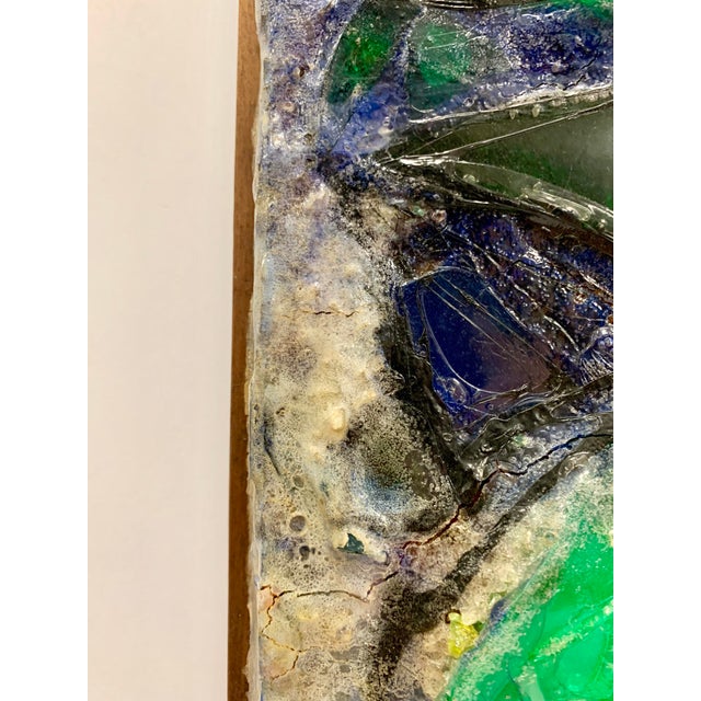 Mid Century Abstract Expressionist Glass Art Painting Chairish