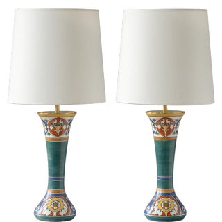 Dutch Art Deco Ceramic Table Lamps from Arnhemsche Fayencefabriek, 1910s, Set of 2 For Sale