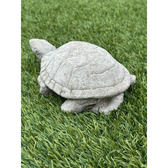 Gray Cast Stone Turtle Garden Ornament For Sale - Image 8 of 10