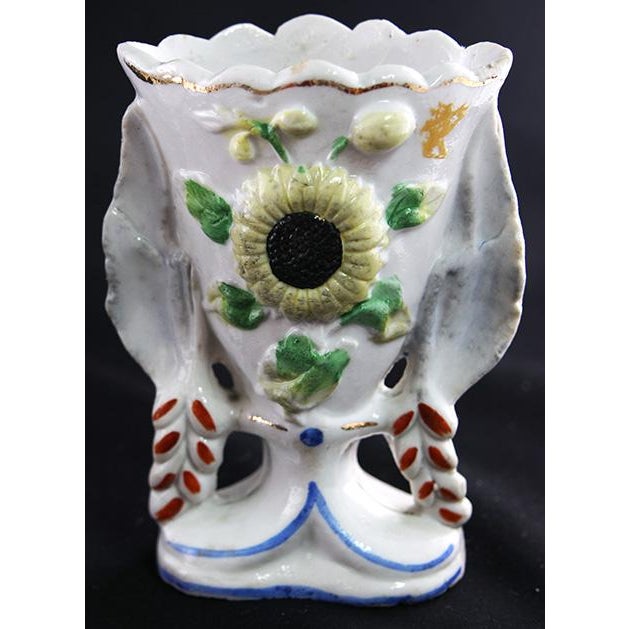 Antique Sunflower Spill Vases - a Pair For Sale - Image 4 of 12