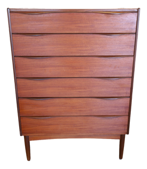 Danish Teak Chest of 6 Drawers, 1960s