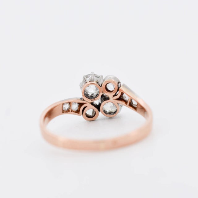 Antique You and Me Ring, 18 Carat Gold and Diamonds, Size 6.75 For Sale - Image 4 of 6