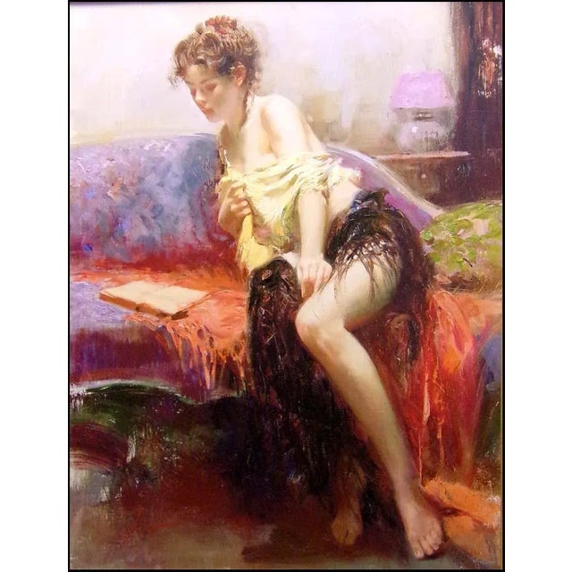 "After Midnight" Hand-embellished limited edition giclee printed on canvas by Pino Hand signed by the artist Canvas Size:...