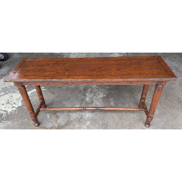 Guy Chaddock Melrose Collection Country English Plank-Top Console Table For Sale In Chicago - Image 6 of 12