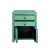 This is an oriental style end table nightstand with 2 drawers painted with a rustic pastel turquoise green #4eaa93 surface...