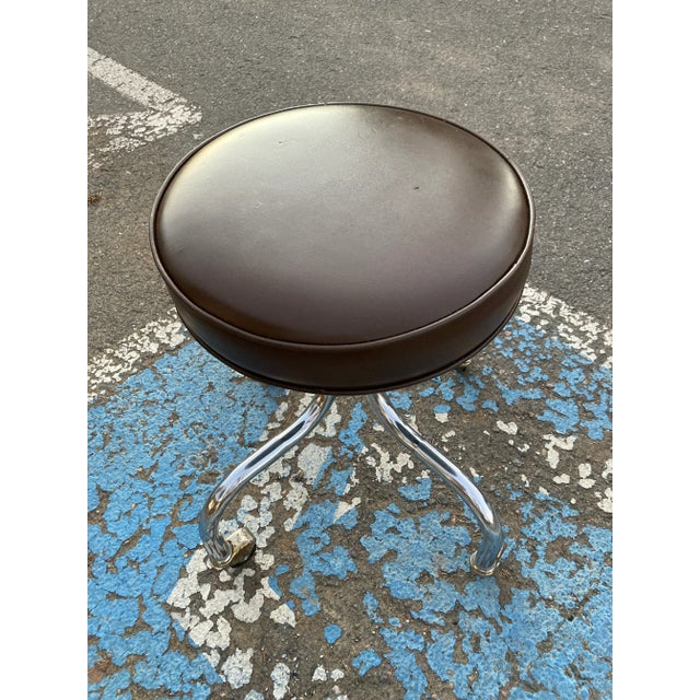 Coffee Mid-Century Modern Medical Dental Stool by e.f. Brewer Company For Sale - Image 8 of 13
