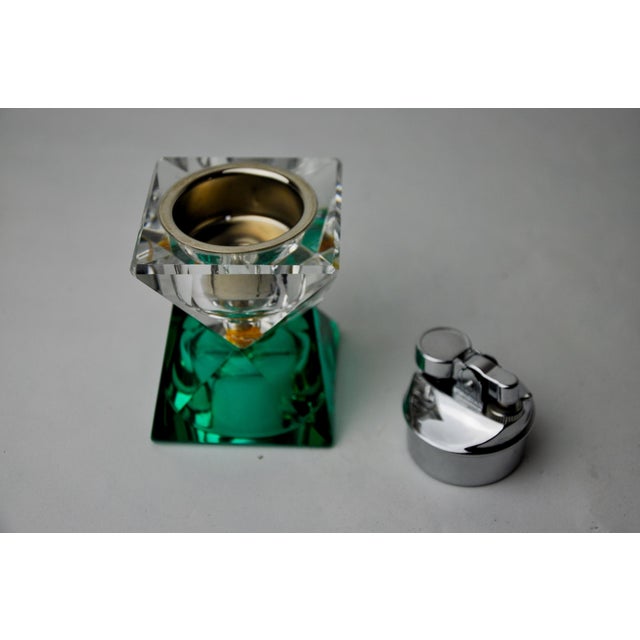 Green Faceted Lighter in Green and Transparent Murano Glass attributed to Seguso, Italy, 1970s For Sale - Image 8 of 9