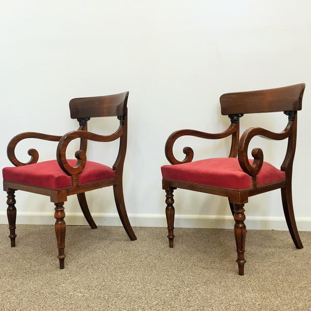 Mid-Century Modern Swedish Empire Armchairs - Pair For Sale - Image 3 of 5